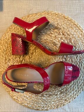 Calvin Klein Women's Bright Red Patent Sandals